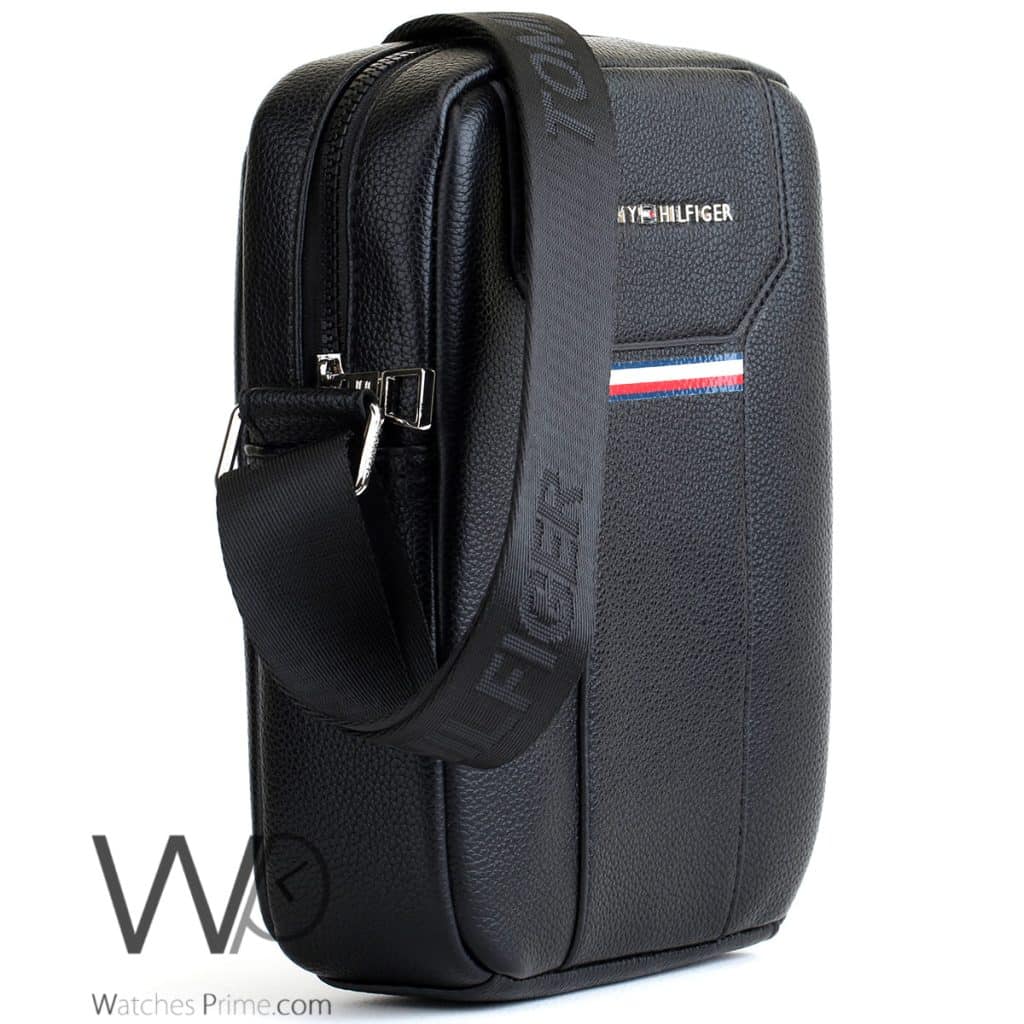 Tommy Hilfiger Black Crossbody Messenger Men | Watches Prime