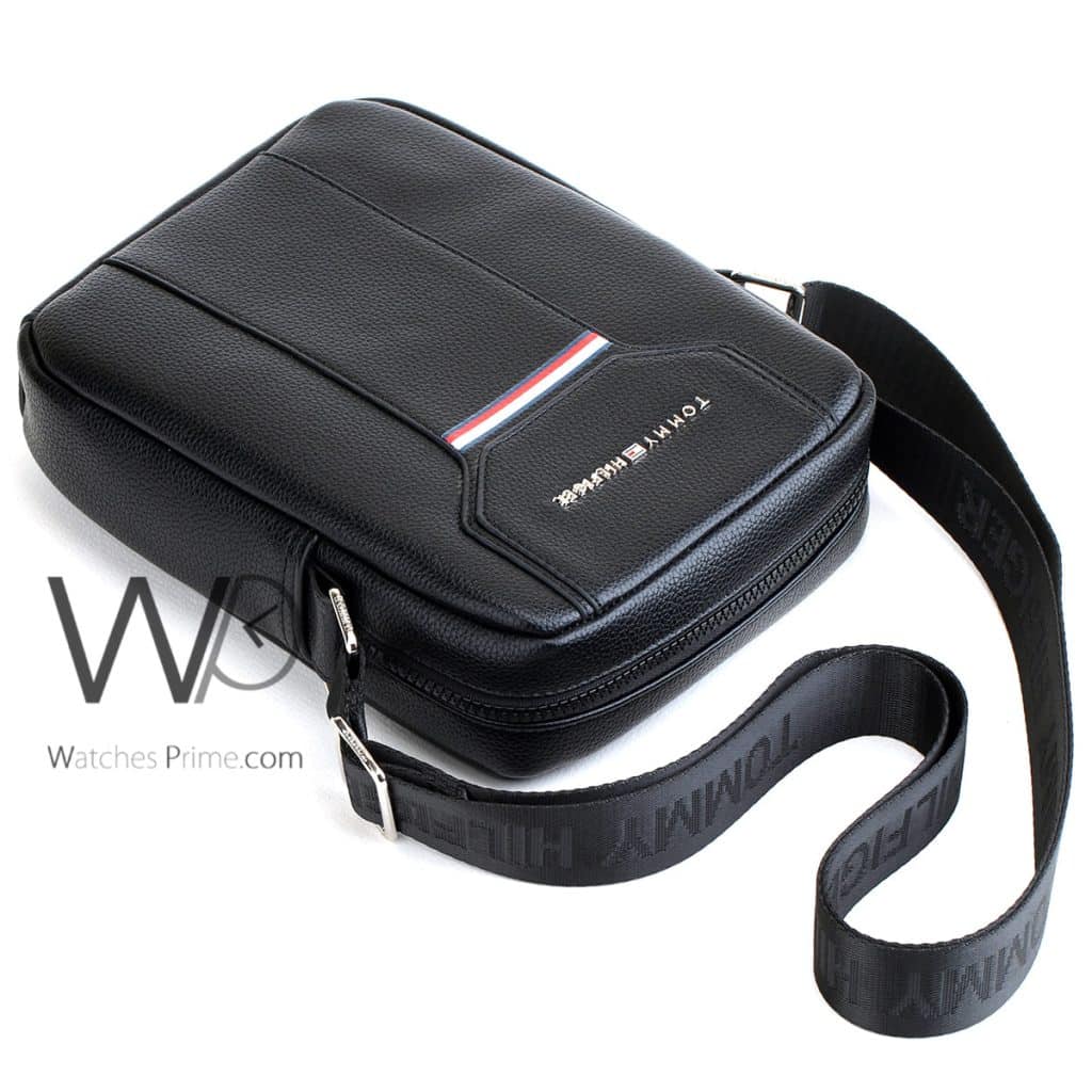 Tommy Hilfiger Black Crossbody Messenger Men | Watches Prime