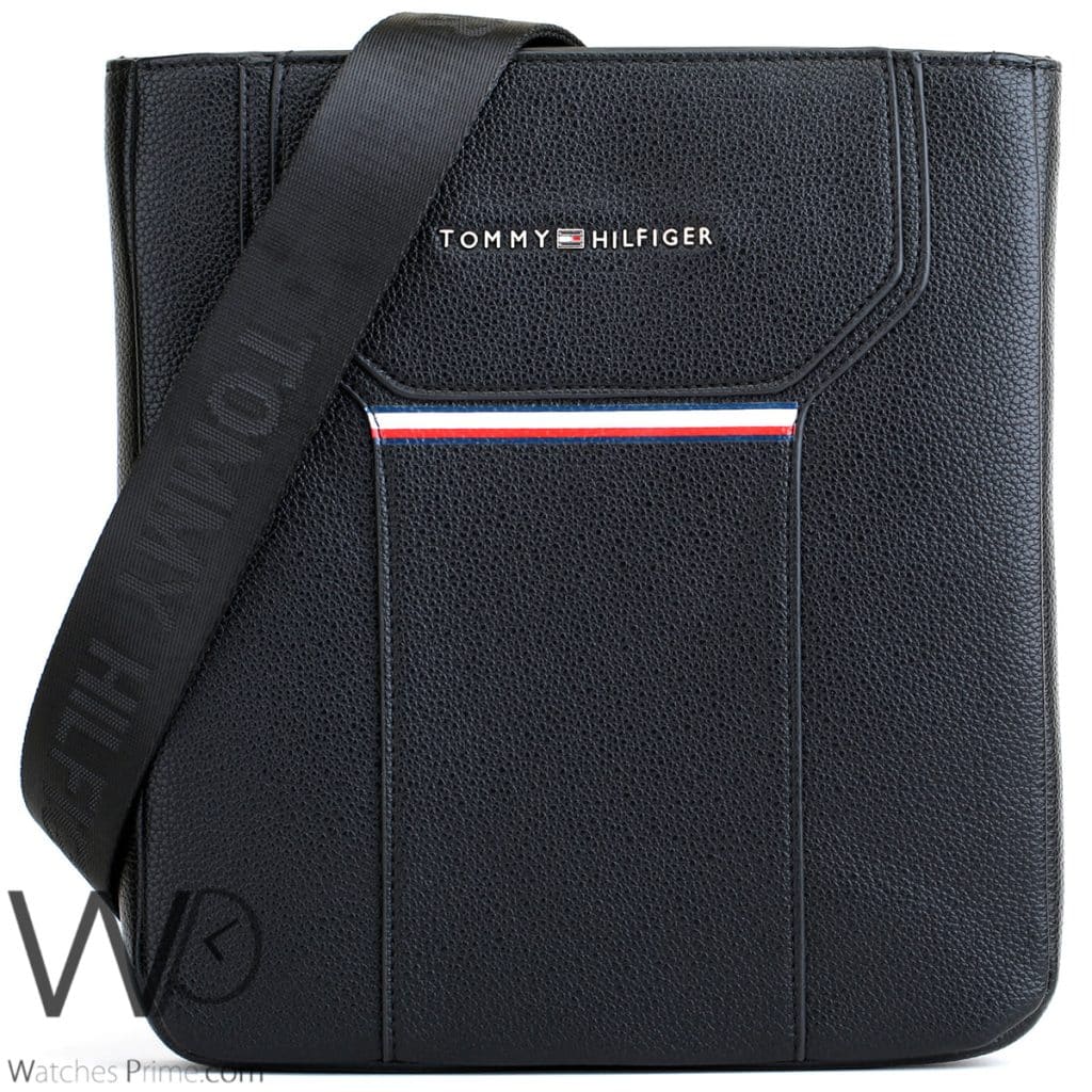Tommy Hilfiger Black Crossbody Messenger Men | Watches Prime