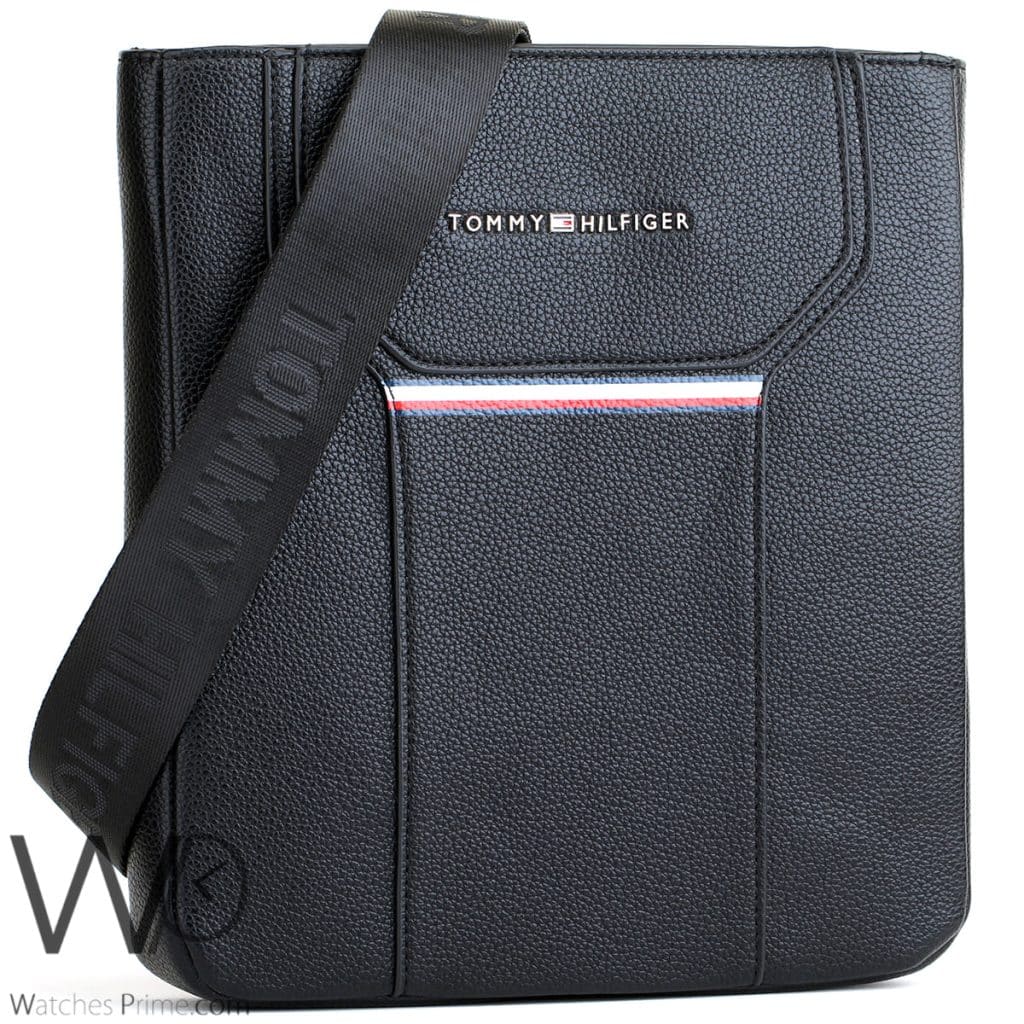 Tommy Hilfiger Black Crossbody Messenger Men | Watches Prime