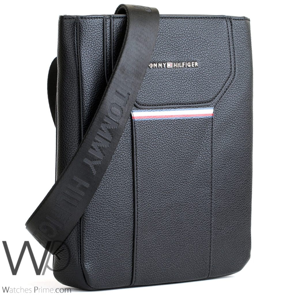 Tommy Hilfiger Black Crossbody Messenger Men | Watches Prime