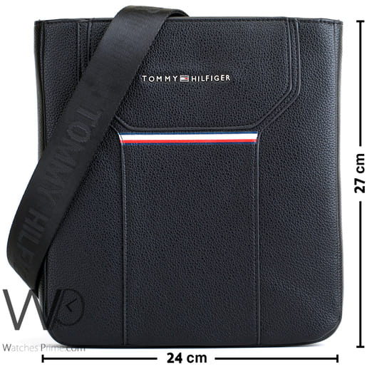 Tommy Hilfiger Black Crossbody Messenger Men | Watches Prime