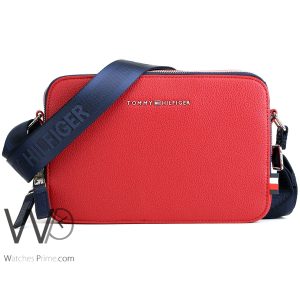Tommy hilfiger crossbody shoulder red leather bag for men