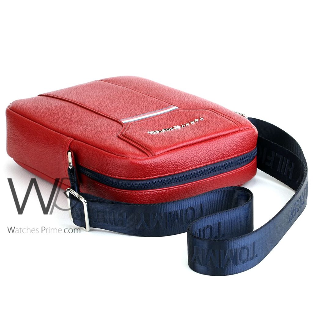 Tommy Hilfiger Red Men's Crossbody Messenger | Watches Prime