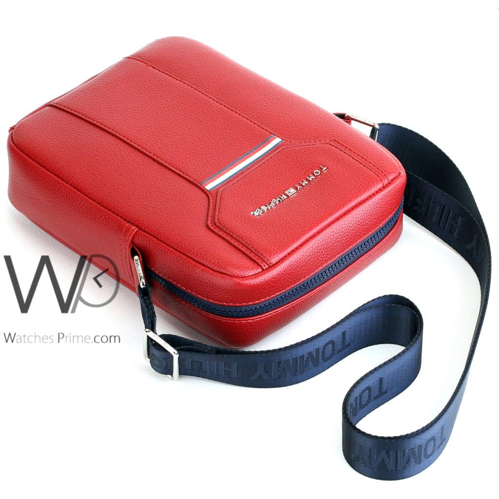 Tommy Hilfiger Red Men's Crossbody Messenger | Watches Prime