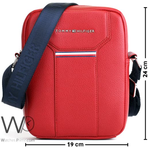 Tommy Hilfiger Red Men's Crossbody Messenger | Watches Prime