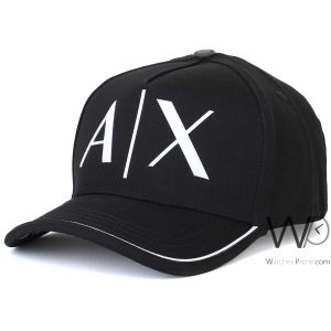 Armani exchange baseball cap black cotton ax hat