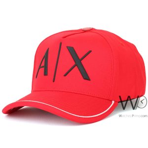Armani exchange baseball cap red cotton ax hat