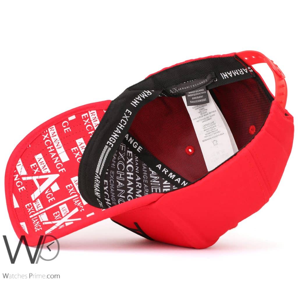 Armani Exchange AX Red Baseball Cap | Watches Prime