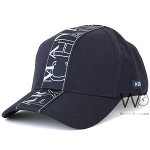 Armani exchange baseball navy blue cap cotton ax hat