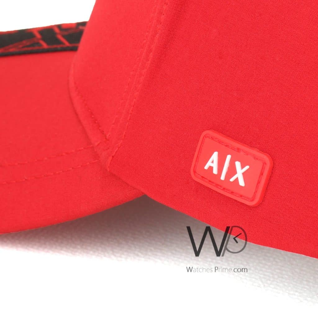 Armani Exchange AX Red Baseball Cap Cotton | Watches Prime