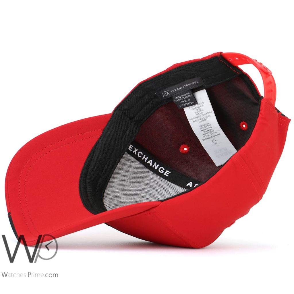 Armani Exchange AX Red Baseball Cap Cotton | Watches Prime