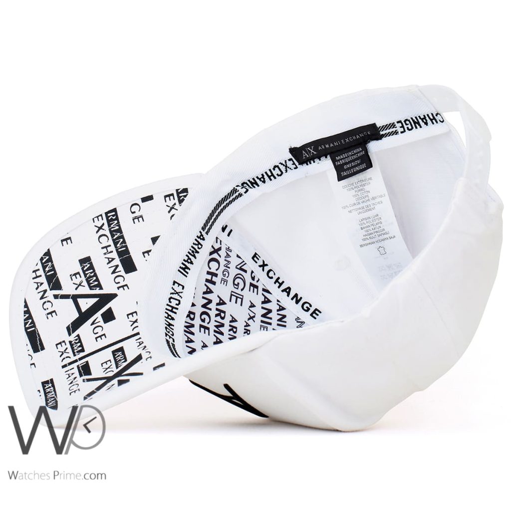 Armani Exchange AX White Baseball Cap Cotton | Watches Prime