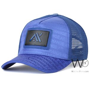 Armani exchange trucker cap blue mesh ax hat
