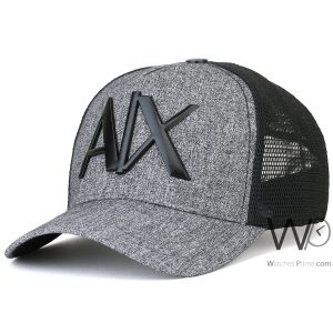 Armani exchange trucker cap grey mesh ax hat
