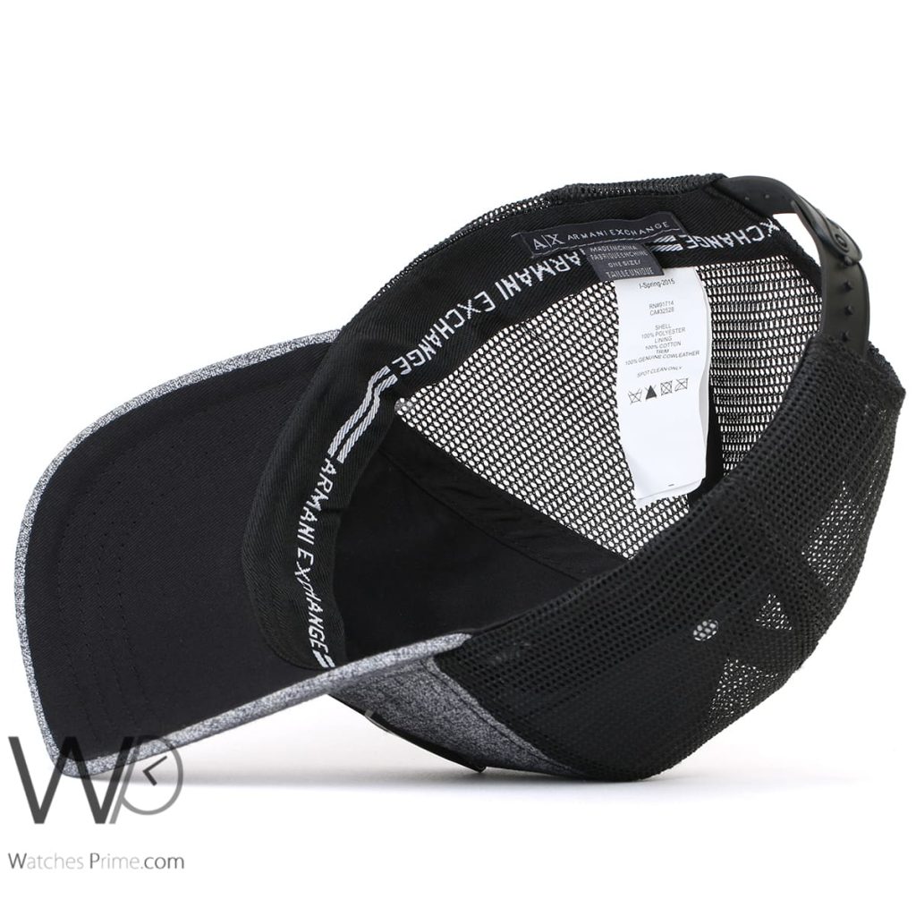 Armani Exchange AX Gray Black Trucker Cap | Watches Prime