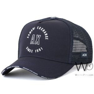 Armani exchange trucker cap since 1991 navy blue mesh ax hat