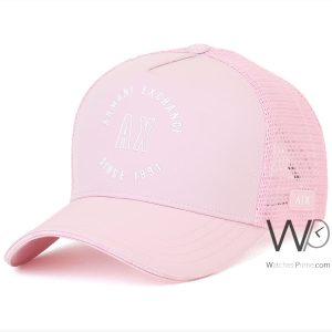 Armani exchange trucker cap since 1991 pink mesh ax hat