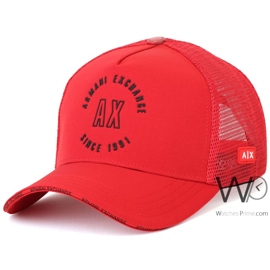 Armani Exchange AX 1991 Red Trucker Cap | Watches Prime