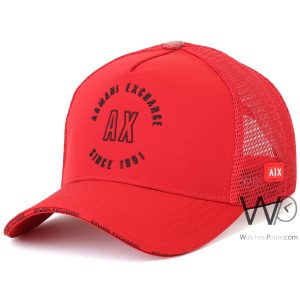 Armani exchange trucker cap since 1991 red mesh ax hat