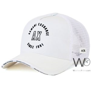 Armani exchange trucker cap since 1991 white mesh ax hat