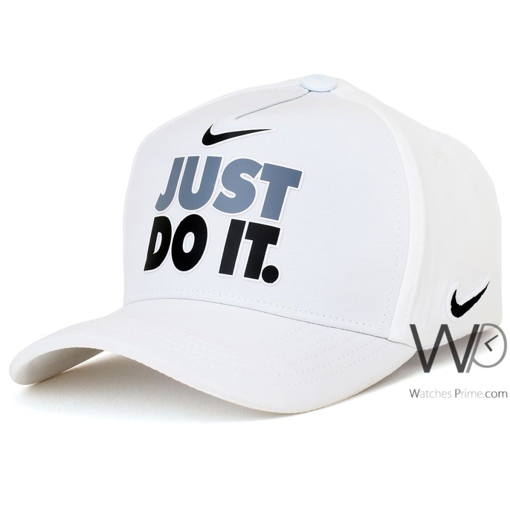 Nike Cap Just Do It White Cotton Baseball Hat | Watches Prime