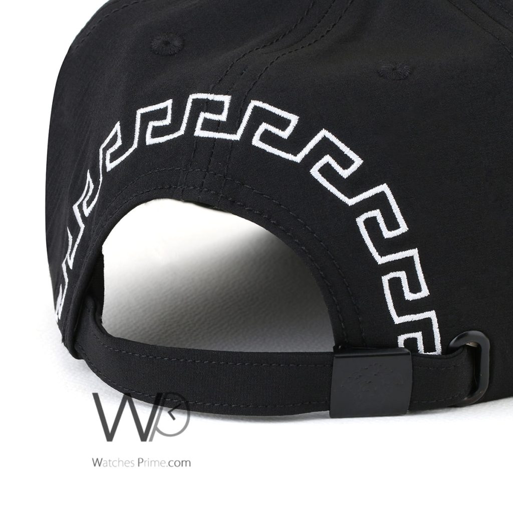 Versace Black Patterned Cotton Baseball Cap | Watches Prime