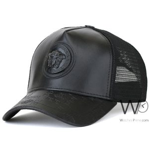 كاب-ماركة-فيرزاتشى-trucker-اسود-جلد
