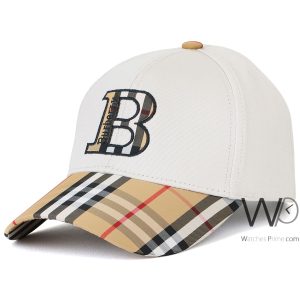 كاب-ماركة-بيربرى-baseball-ابيض-بيج-قطن