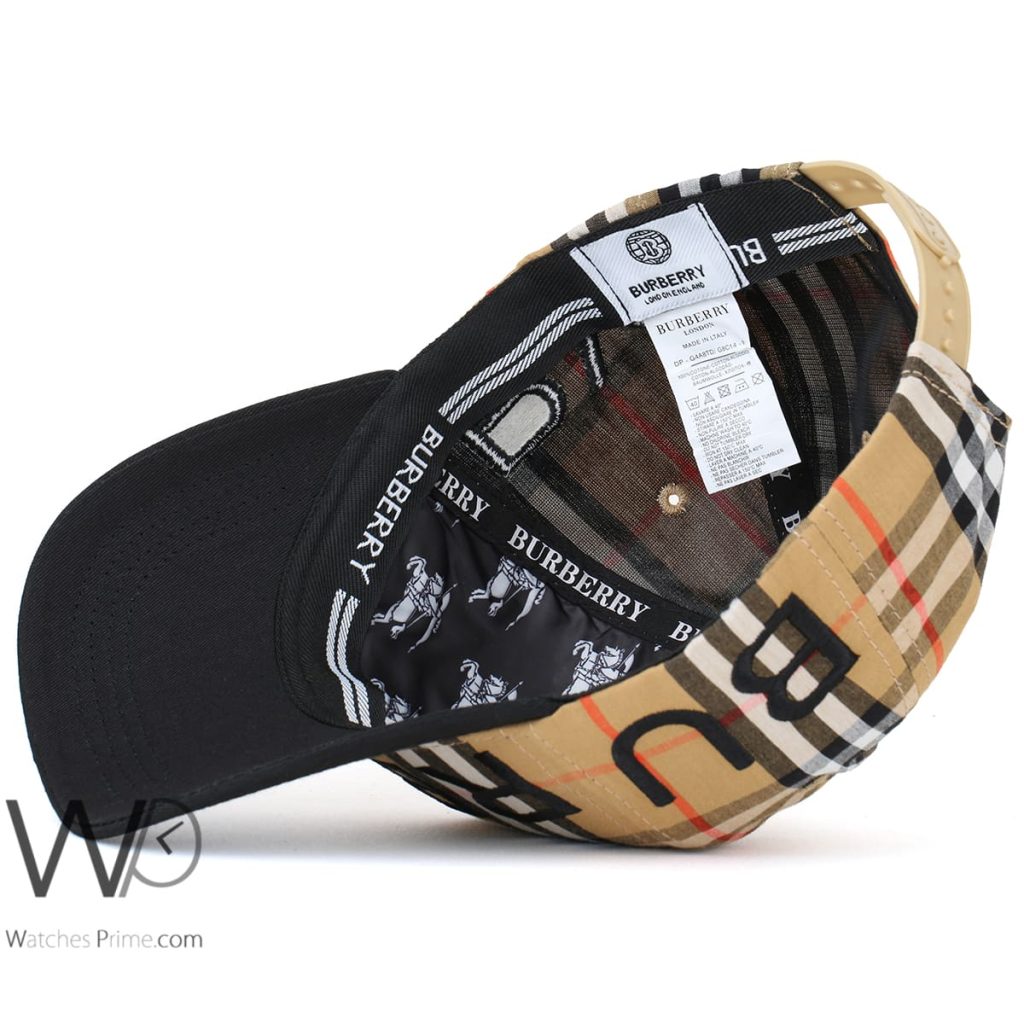 Burberry BT Beige Black Baseball Cap | Watches Prime