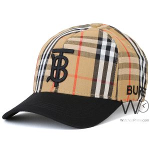 كاب-ماركة-بيربرى-baseball-اسود-بيج-قطن