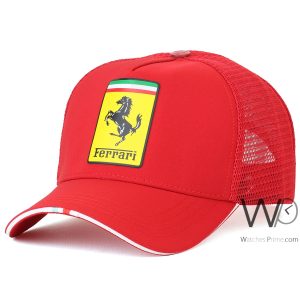 كاب-ماركة-فيرارى-trucker-احمر-رجالى