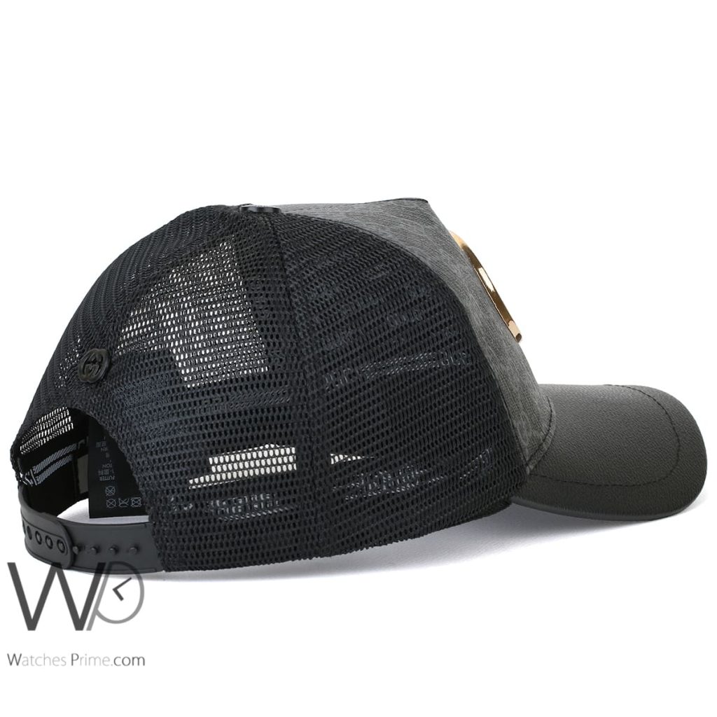 Gucci GG Black Trucker Leather Cap | Watches Prime