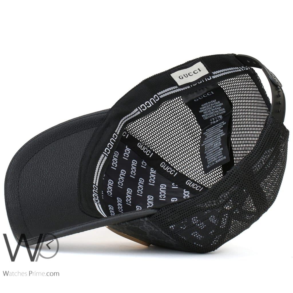 Gucci GG Black Trucker Leather Cap | Watches Prime
