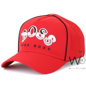 Hugo boss red cotton baseball cap