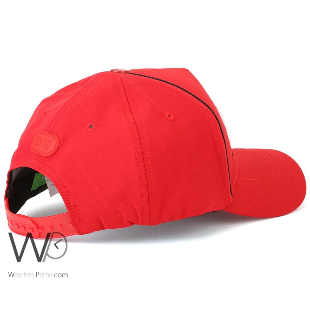 Hugo Boss Red Baseball Cap Cotton | Watches Prime