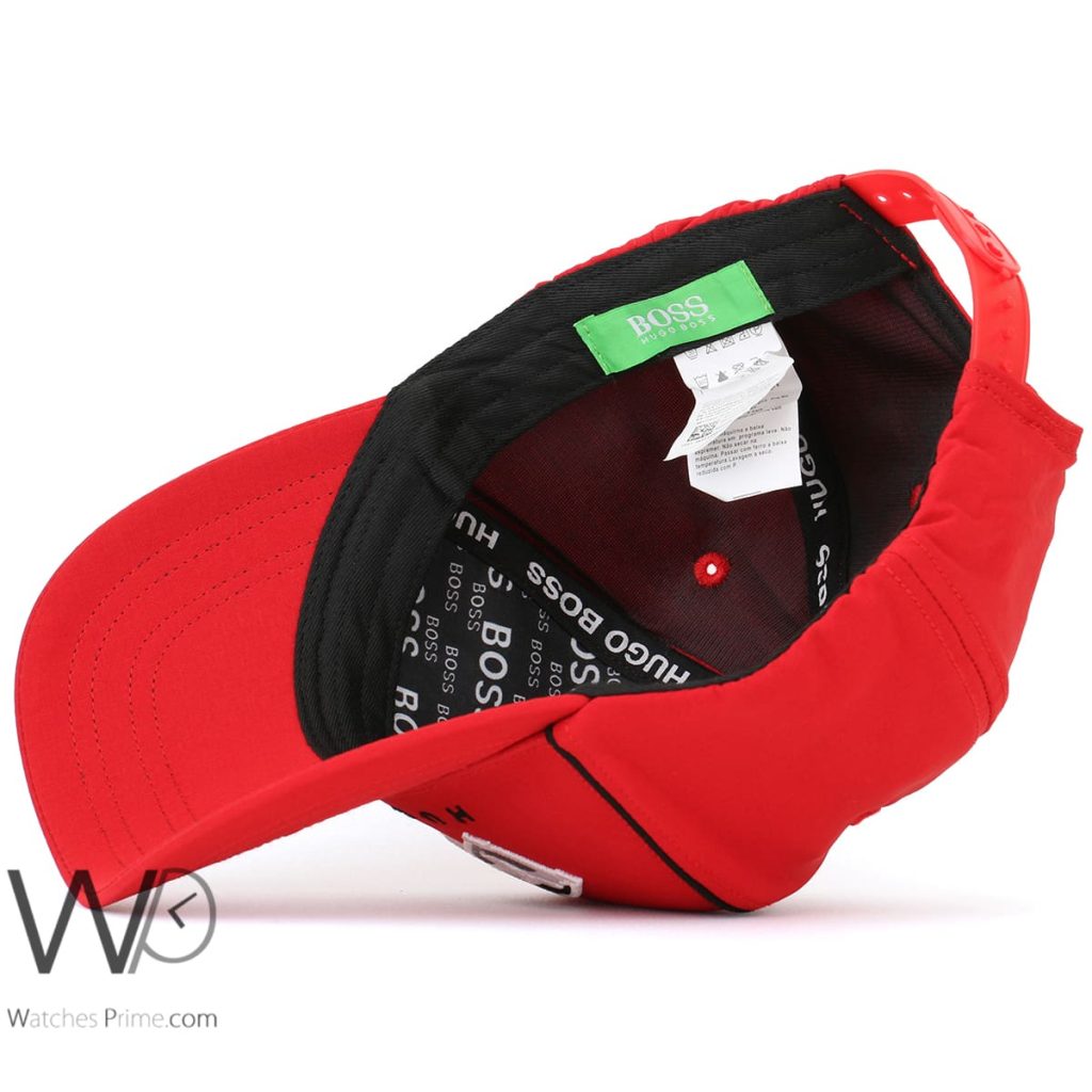 Hugo Boss Red Baseball Cap Cotton | Watches Prime
