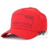 Hugo Boss Red Baseball Cap Cotton | Watches Prime