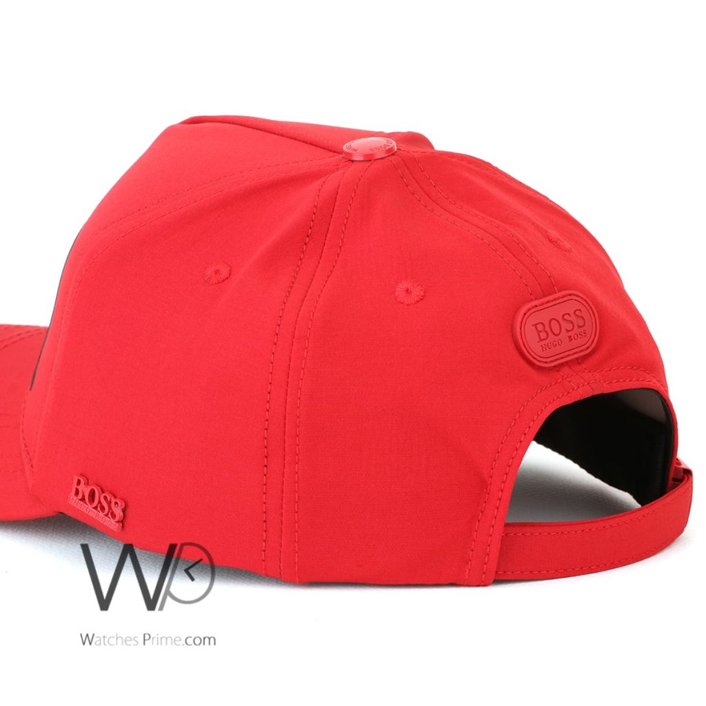 Hugo Boss Red Baseball Cap Cotton | Watches Prime