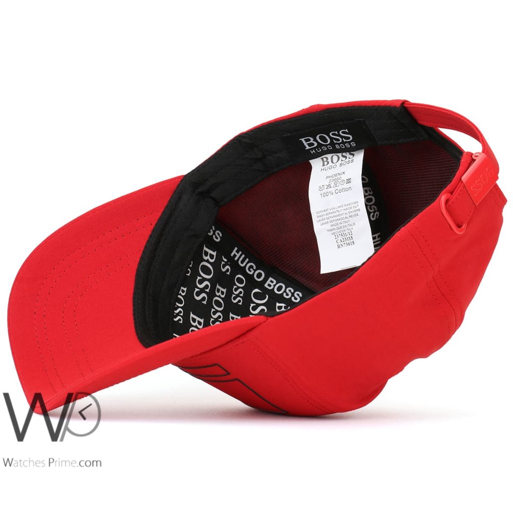 Hugo Boss Red Baseball Cap Cotton | Watches Prime