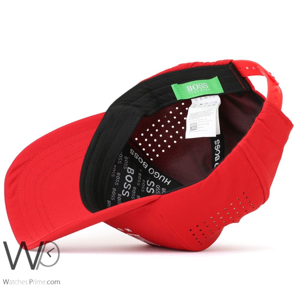 Hugo Boss Red Cotton Baseball Cap | Watches Prime