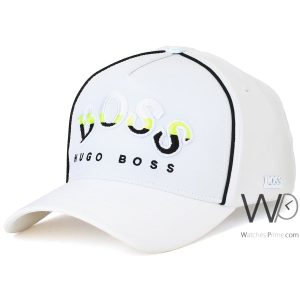 Hugo boss white cotton baseball cap
