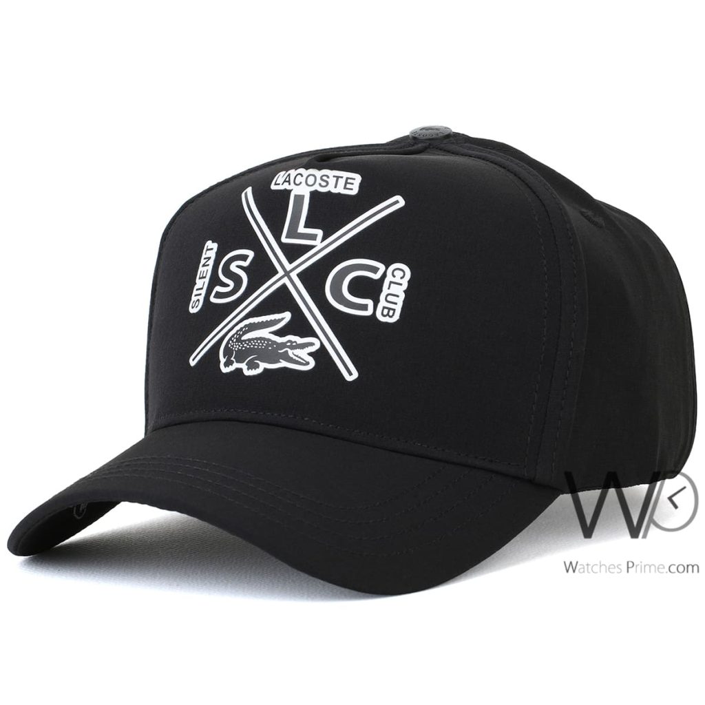Lacoste Club Black Baseball Cap Cotton | Watches Prime