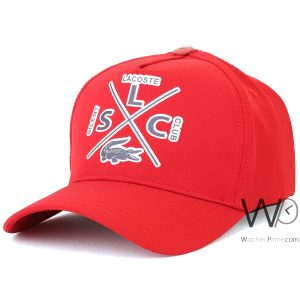 Lacoste club red baseball cap cotton hat