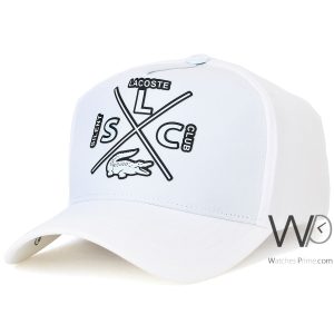 Lacoste club white baseball cap cotton hat