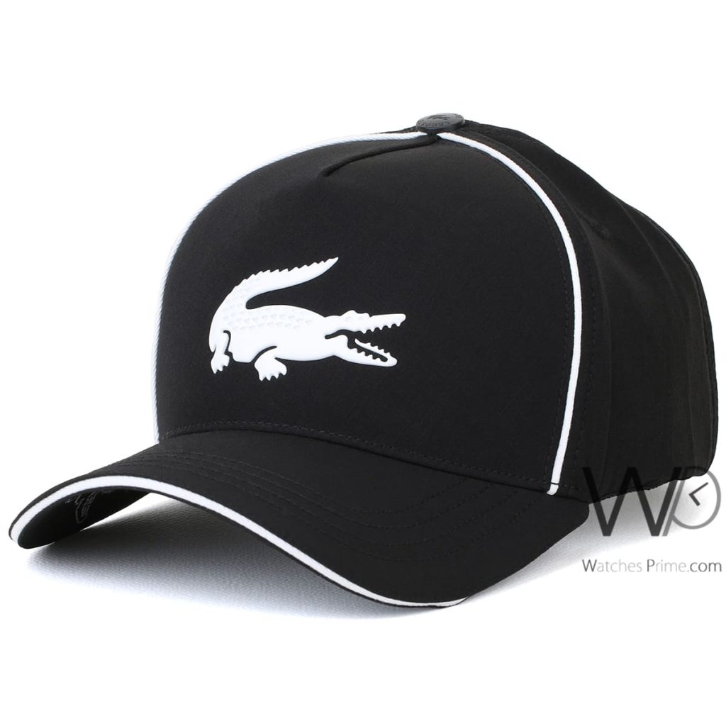 Lacoste Croc Black Baseball Cap Cotton | Watches Prime