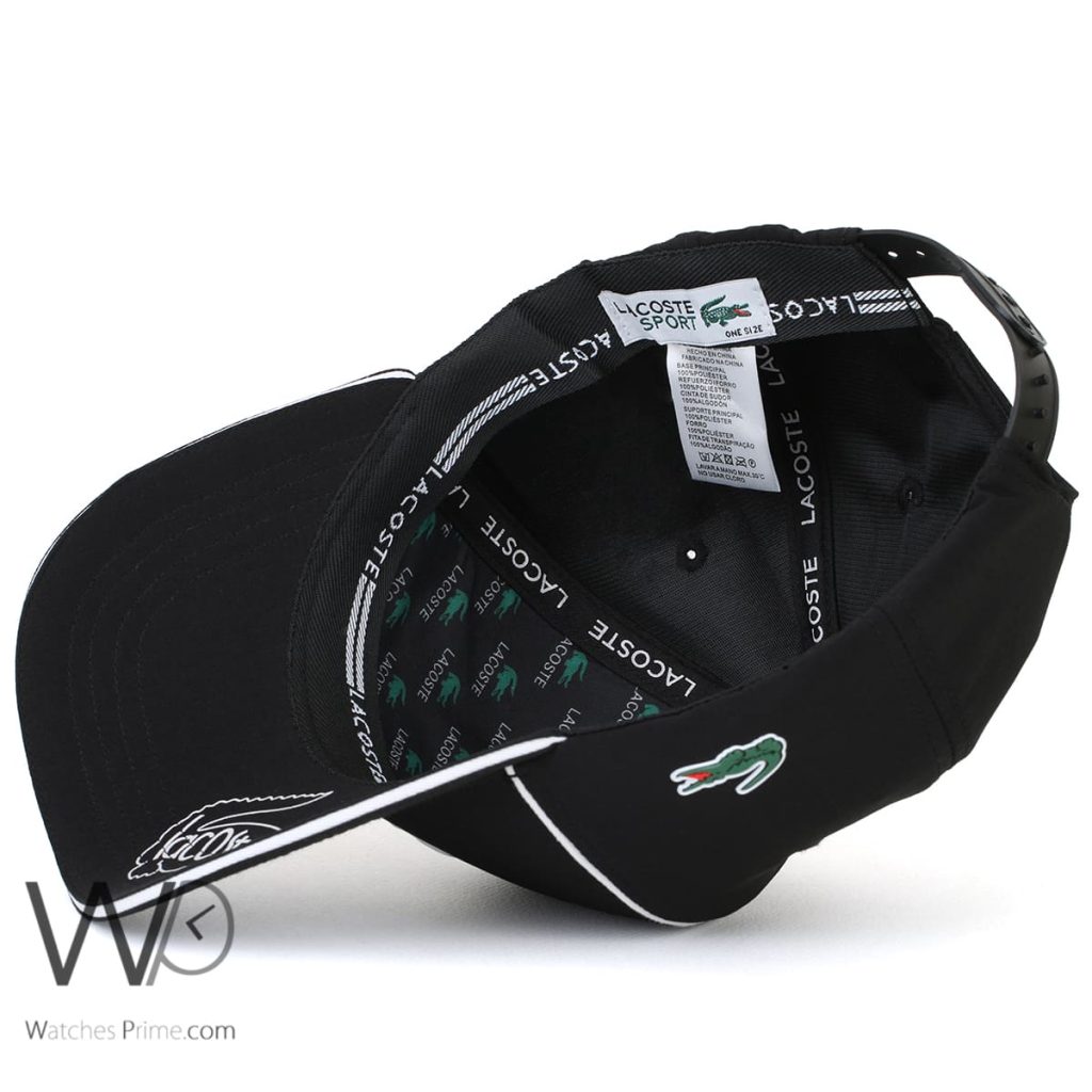 Lacoste Croc Black Baseball Cap Cotton | Watches Prime