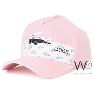 Lacoste croc pink baseball cotton cap