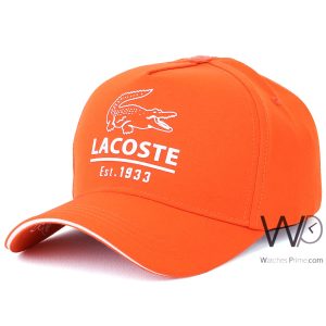 Lacoste est 1933 orange baseball croc cotton cap
