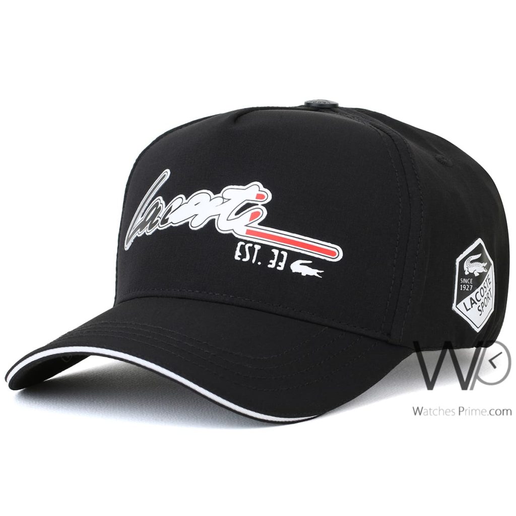 Lacoste Sport EST Black Baseball Cap | Watches Prime